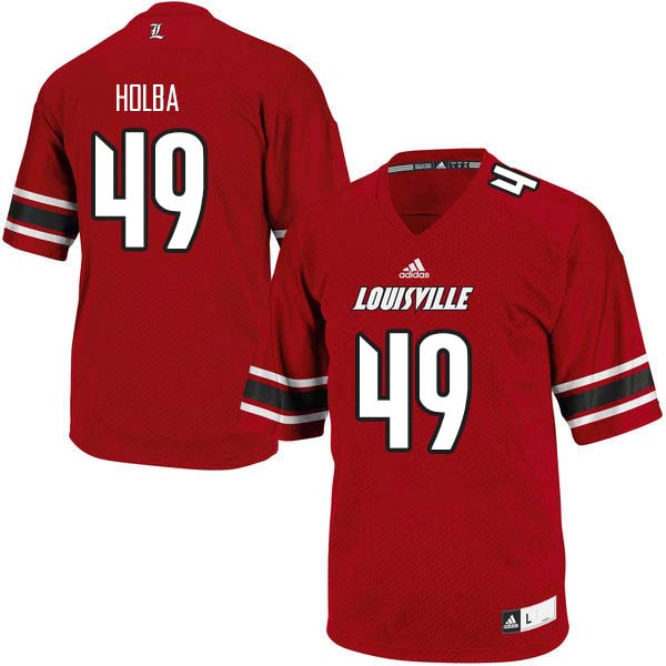 Men Louisville Cardinals #49 Colin Holba College Football Jerseys Sale-Red